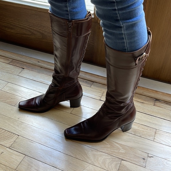 Nero Giardini Tall Brown Leather Boots, Woman Size 6.5 - Picture 4 of 16